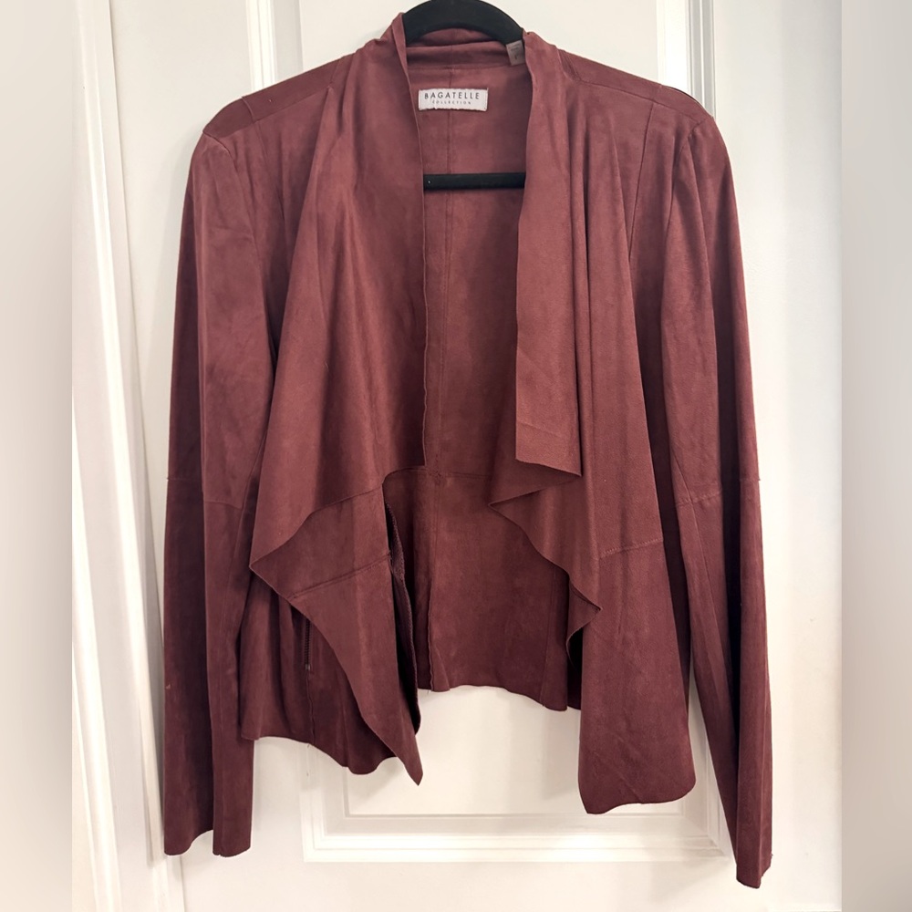 Suede draping jacket